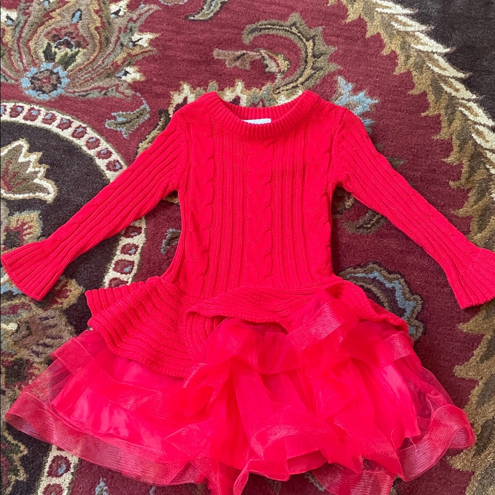 Bonnie Jean Vibrant Christmas Knit Dress